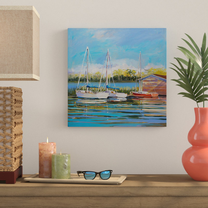« bateau », reproduction de peinture à l’acrylique sur toile, H 36 po x l 36 po x P 1,5 po