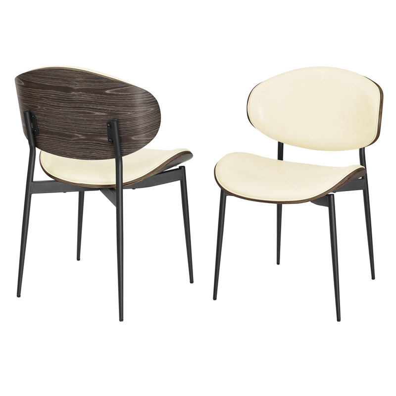 18.5'' H Upholstered Side Chair, White, Black