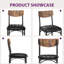 4-Piece Industrial Dining Chairs with Wooden Back & PU Leather Cushion-1528549428