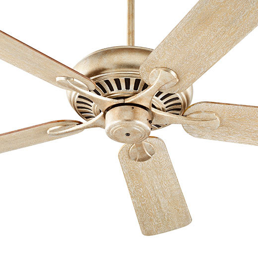Aneres Ceiling Fan, Aged Silver Leaf with Walnut/Weathered Oak Blades