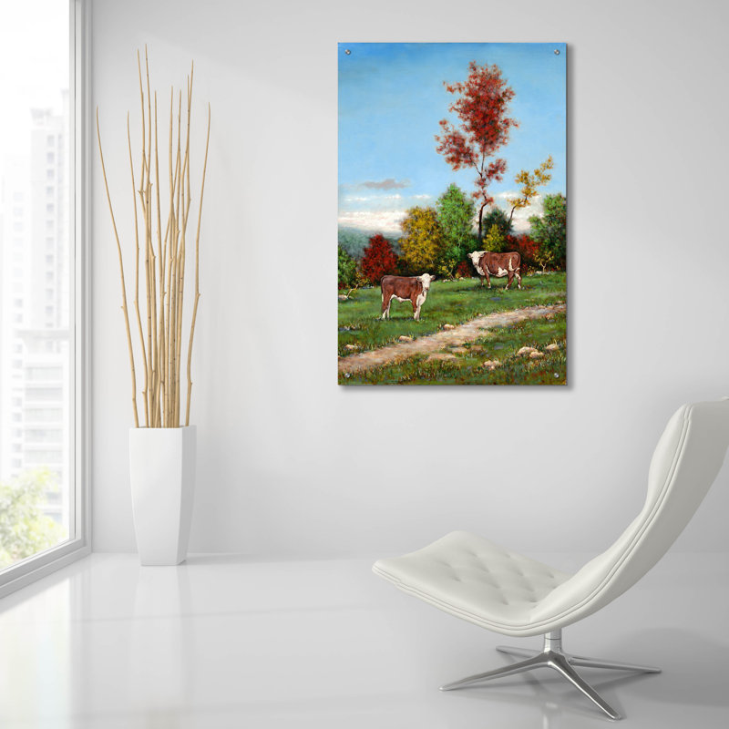  «Cowsiness Color» par Michael Fratrich, art mural en verre acrylique, 24 po x 36 po, H 36 po x l 24 po