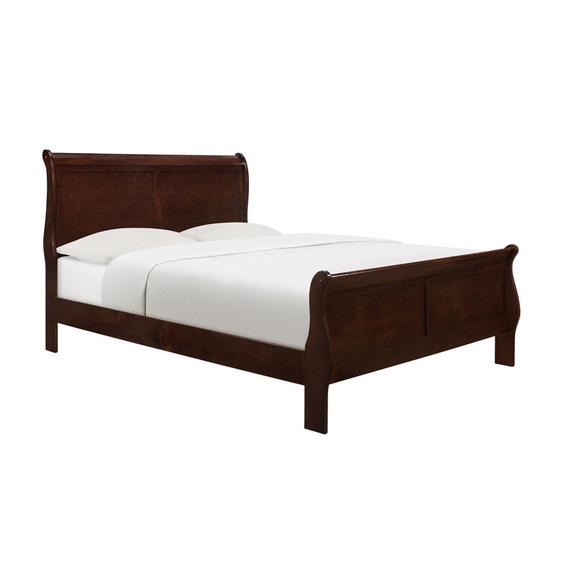 Fahim Sleigh Bed, Full, Brown Cherry