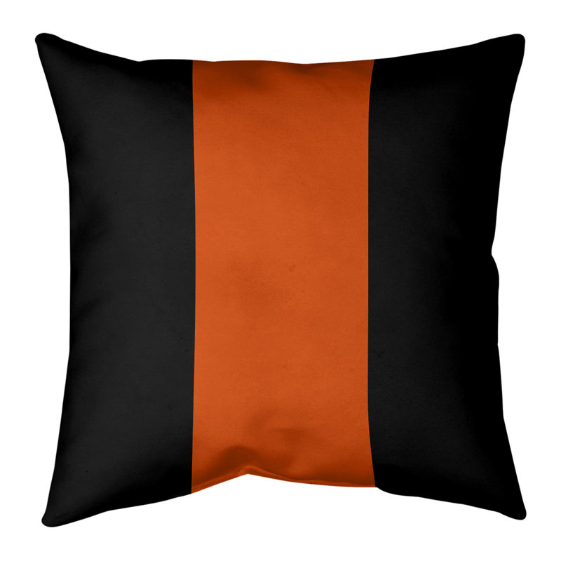 Baltimore Baseball Striped Throw Pillow, Black/Orange, 16" x 16"