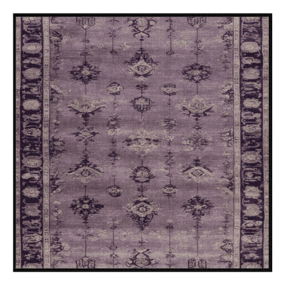 Machine Washable Overdyed Black Area Rug