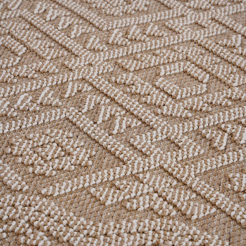 NAAR Guros Collection Natural / Traditional Indoor / Outdoor Area Rug, Rectangle 5'3" x 7'6"