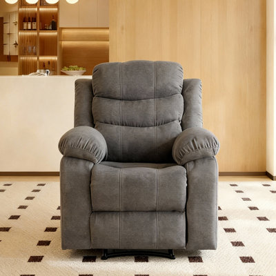 	 36.2'' Polyester Upholstered Manual Recliner Chair - 90°-160° Adjustable Reclining For Living Room