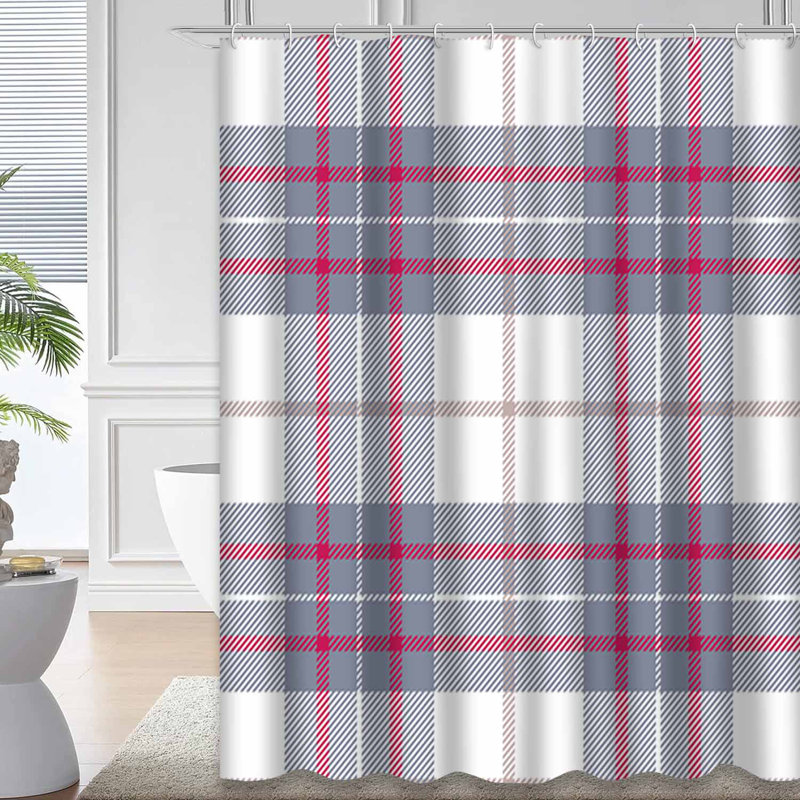Rideau de douche Tartan, L 72 po x l 78 po