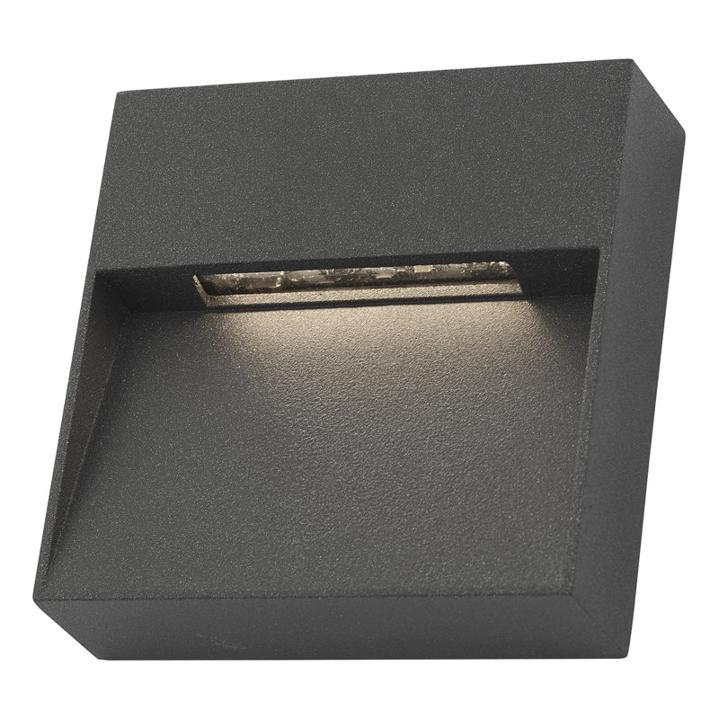 Brihaspati Matt Grey 10cm H Integrated LED Outdoor Bulkhead Light