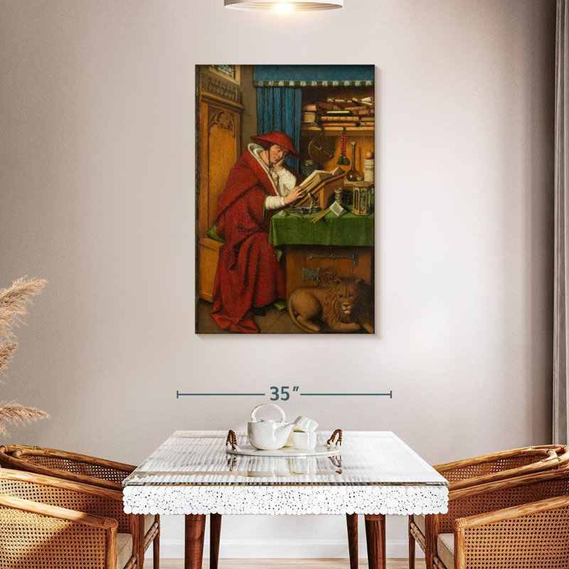 Saint Jerome dans son bureau, H 45 po x l 30 po