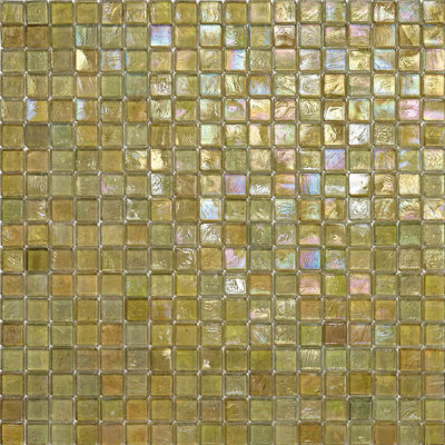 Avocado 5/8" x 5/8" Glimmer Glass Mosaic