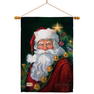 Portrait de père Noël à 2 faces 40 x 28 po Ensemble de drapeaux