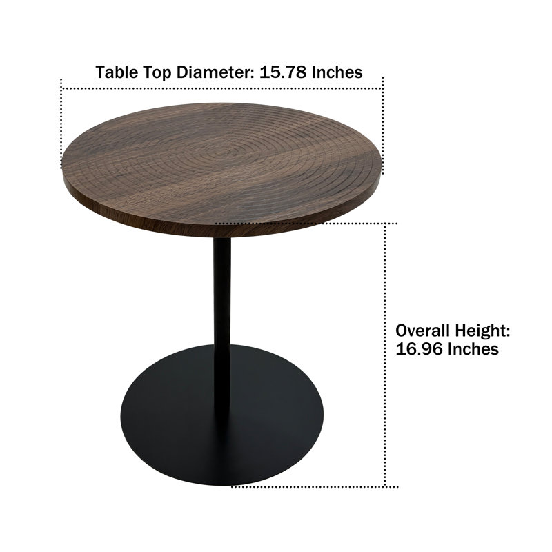2 petites tables d'appoint rondes pour salon 2 pièces, tables d'appoint étroites, plateau en bois et base en métal