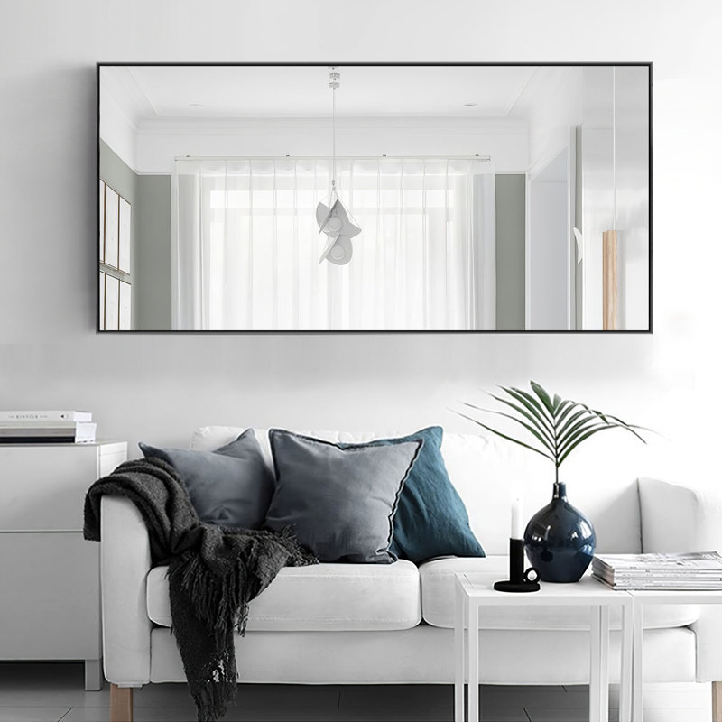 Beshore Modern & Contemporary Accent Wall Mirror, Black, 47" x 22"