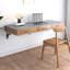 Grey Rectangular Sintered Stone Floating Desk with drawers desk-1468525641
