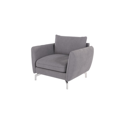 Modern Armchair  with Silver Metal Legs