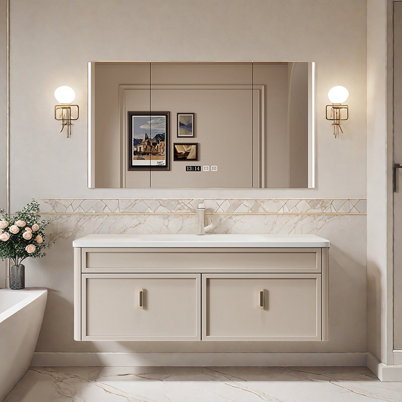 Modern simple and light luxury bathroom cabinet, 19.6" H x 55.1" W x 21.6" D