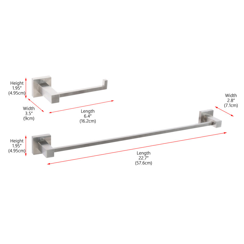 Isla 2 - Piece Bathroom Hardware Set, Brushed Nickel