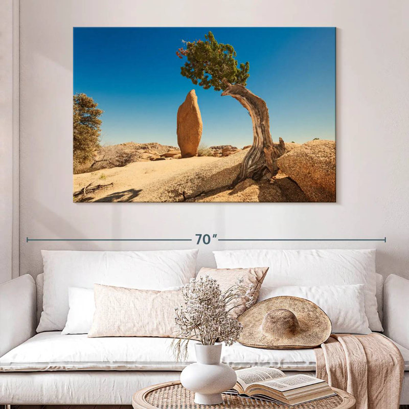 Genévrier et monolithe Nicci Joshua Tree Park, H 34 po x l 51 po