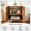 Meuble-lavabo simple 30 po en bois cannelé avec comptoir en céramique et armoire de rangement à fermeture en douceur