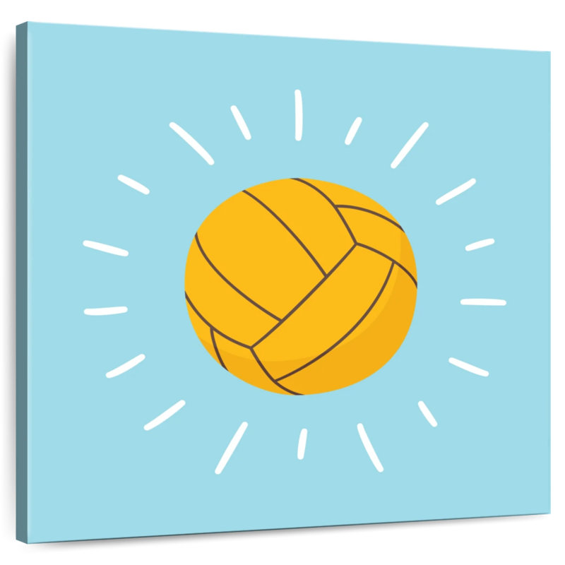 Ballon de water-polo Arney sur fond bleu, H 39 po x l 39 po