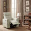 Fauteuil inclinable électrique en cuir véritable de 37,2 po de largeur avec pivot et planeur Weddel-1331944970