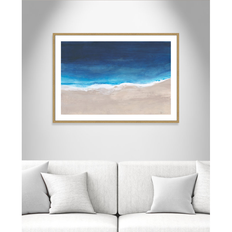 «Stalter Oceans From Above», reproduction d'art, Toile avec cadre en bois beige, H 29,5 po x l 41,5 po x P 0,75 po