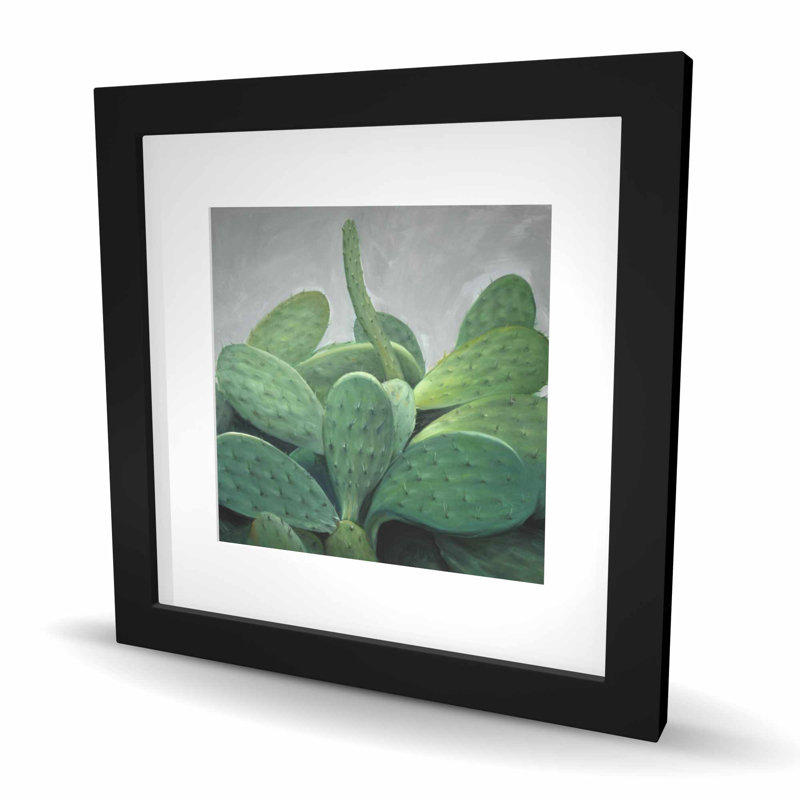 Ensemble de cactus - reproduction encadrée mat pour décor de salon, H 16 po x l 16 po, Noir