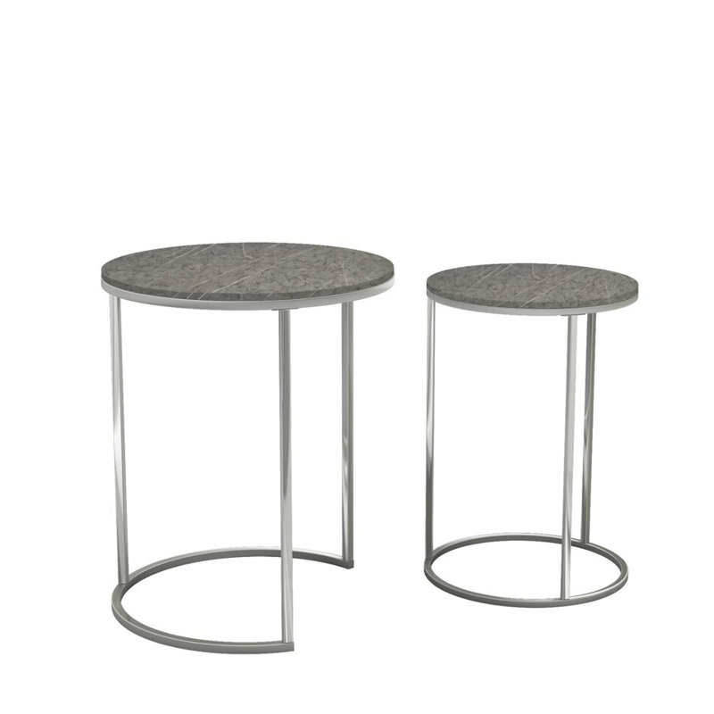 Shalyssa Solid Wood Coffee Table, Black, Chrome