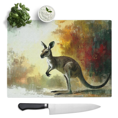 Kangaroo  Glass Chopping Board