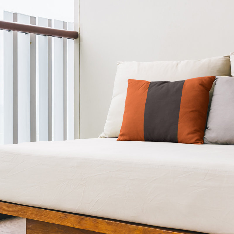 Coussin intérieur/extérieur, Orange / Brun