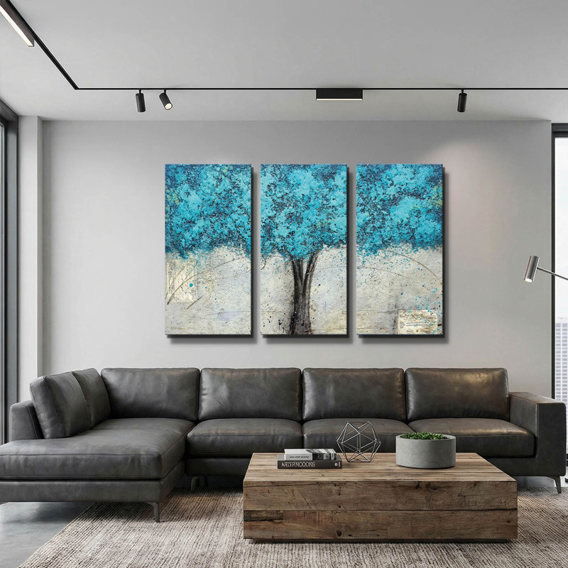 « Conteurs » de Britt Hallowell, triptyque mural, 152 x 102 cm, 60 po x 40 po