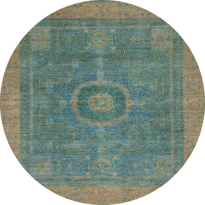 Abstract Indoor Rug, Round 5'