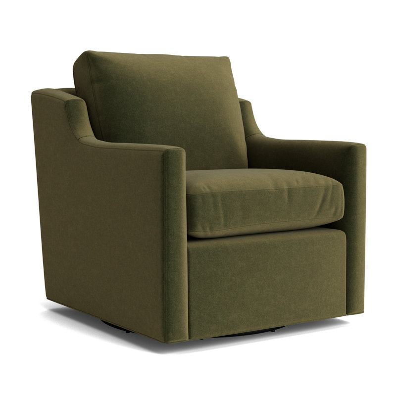 Gigi No Skirt Full Swivel Chair, Performance Velvet - Balsam