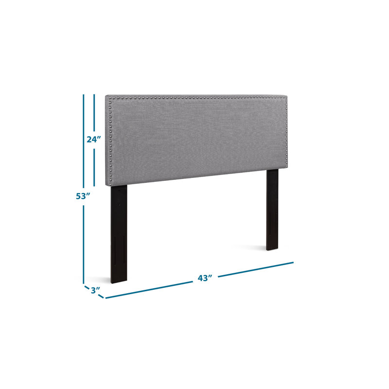Wauconda Upholstered Headboard, Gray, Twin