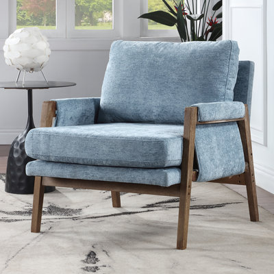 Brayven Wood Upholstered Armchair