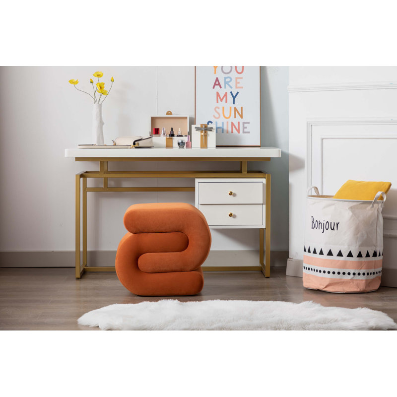 Tabouret de maquillage en forme de S, Orange