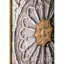 Grande décoration murale médaillon encadrée en bois et antique