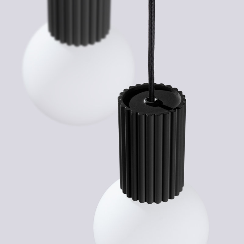 Bernis 3 - Light Brushed Nickel Pendant, Black
