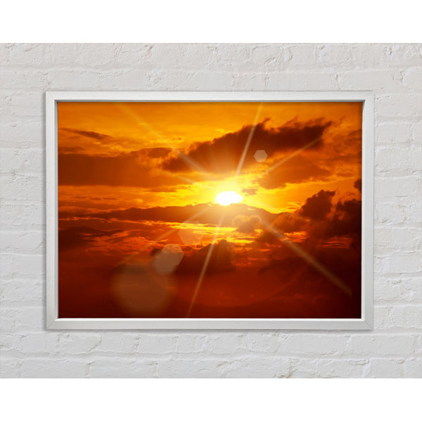Ebern Designs Sun Blaze Clouds - Single Picture Frame Print on Canvas ...