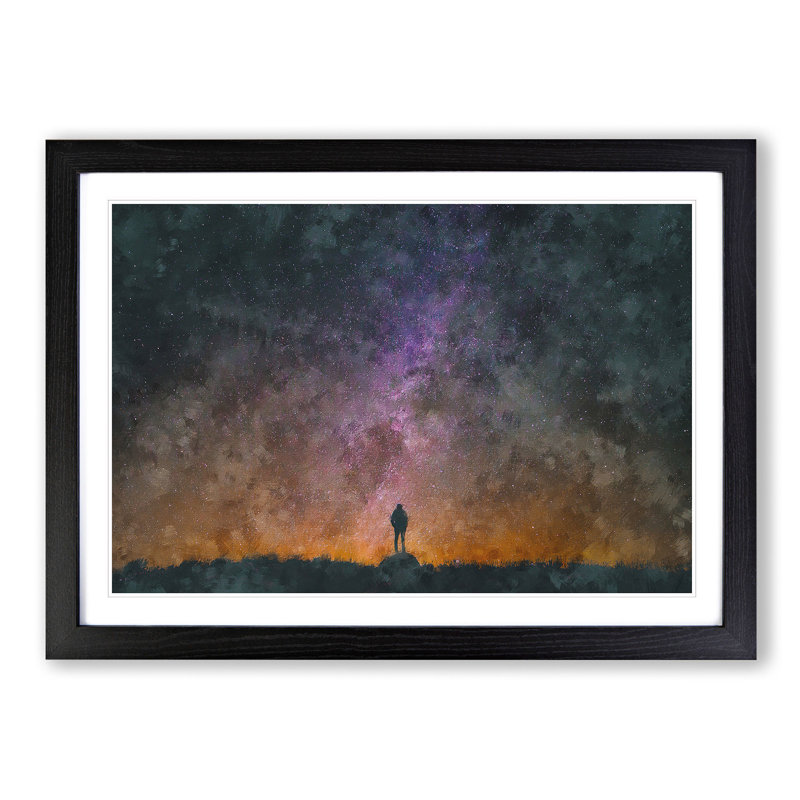 Milky Way Dreams - Picture Frame Graphic Art Print, 62cm H x 87cm W x 2cm D, Black Framed