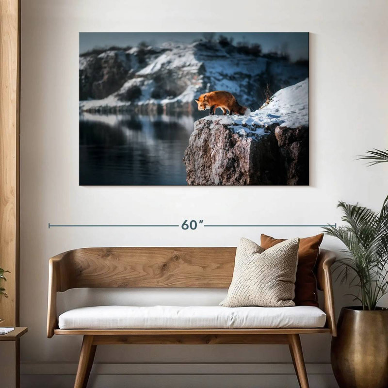 Brampt Fox On Cliff, 32" H x 48" W