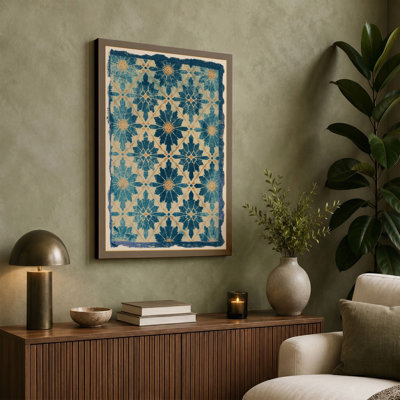 Star Pattern Vintage 1 Piece Wrapped Canvas Wall Art