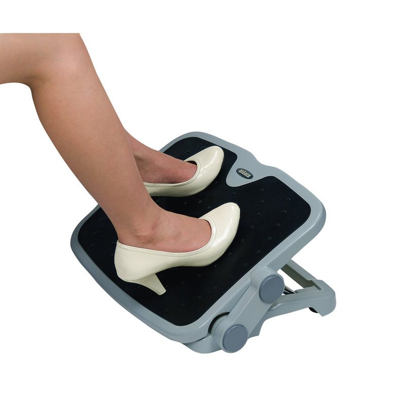 Adjustable Gray Plastic Ergonomic Footrest