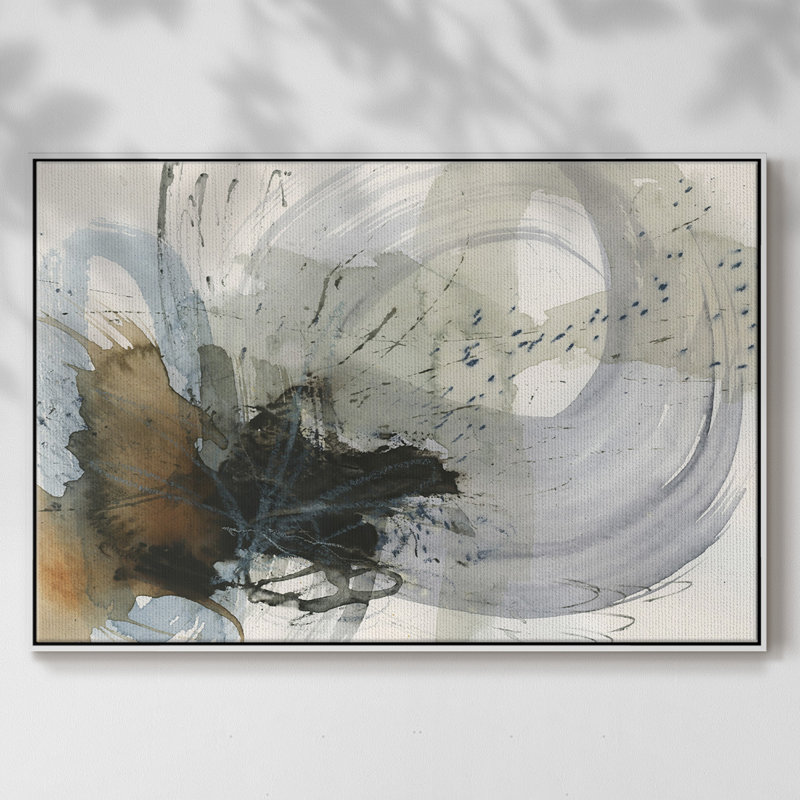Orbital Burst II, peinture sur toile encadrée, Cadre blanc, H 27 po x l 41 po x P 2 po