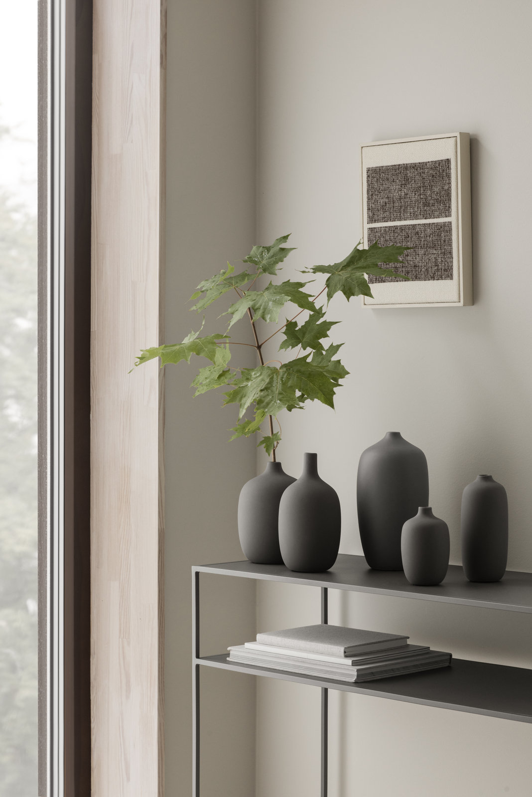 Ceola Ceramic Table Vase, 9.9" H x 5.1" W x 5.1" D, Satellite Taupe