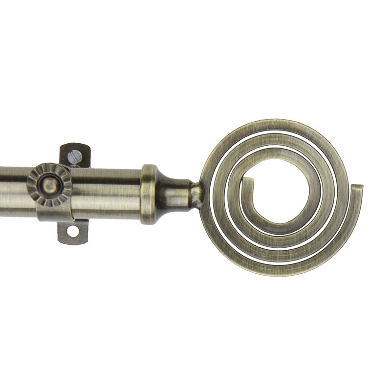 Tringle à rideaux simple Banda, Laiton antique, 18” - 28”