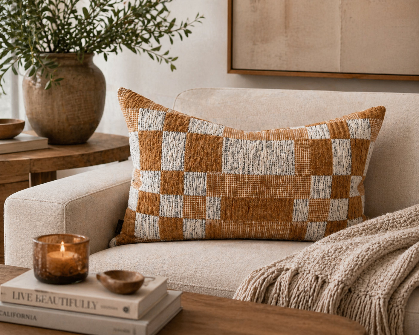 Langdon 24" x 14" Throw Pillow, Mustard