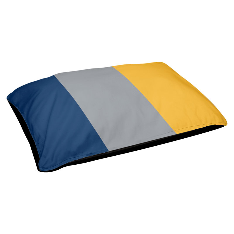 Oreiller Atlanta, Petit (L 18 po x l 28 po), Bleu marine / argent / or