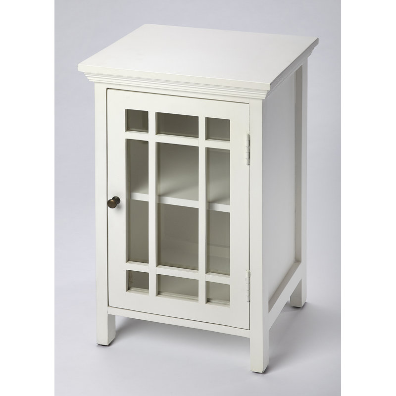Jayleen Chairside End Table with Storage, White
