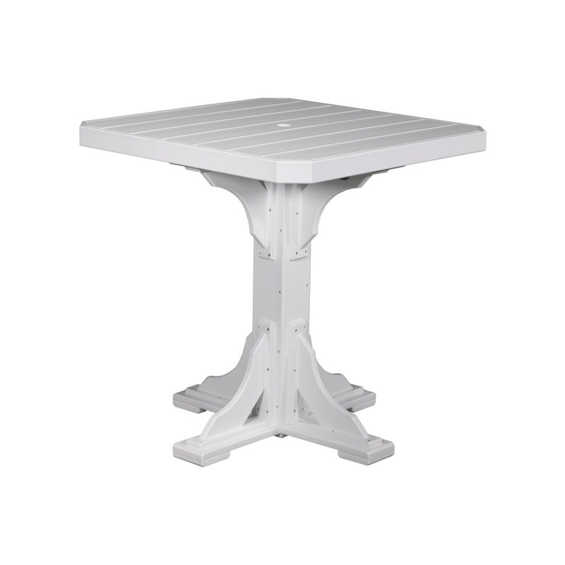 Table carrée Stepanian, Blanc, H 30,25 po x l 41 po x P 41 po, Blanc